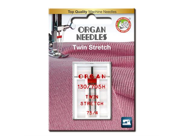 Symaskinnåler Organ - Twin Stretch 75/4