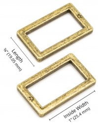 Rektangel 1" Antik Brass - ByAnnie