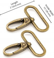 Karabinkrok  1,5" Antikk Brass - ByAnnie