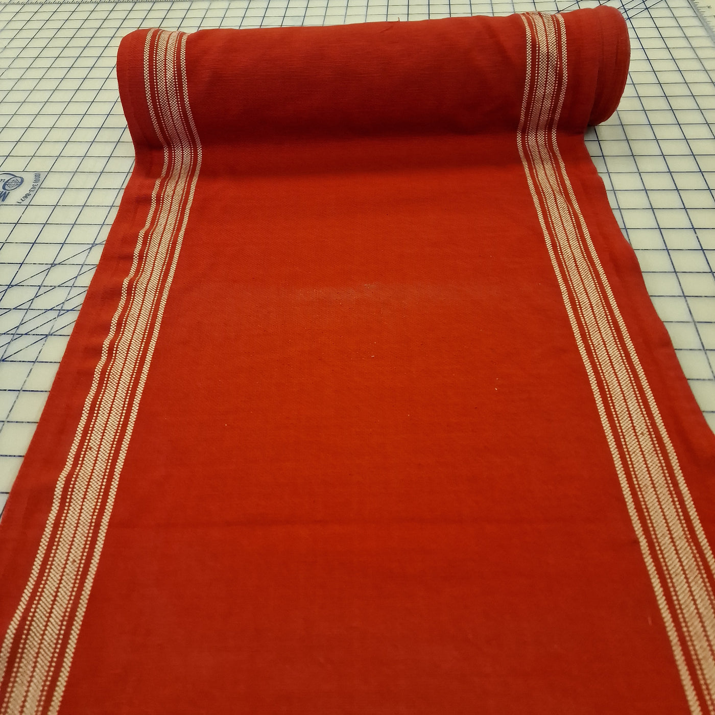 Moda Toweling -rød med hvite striper