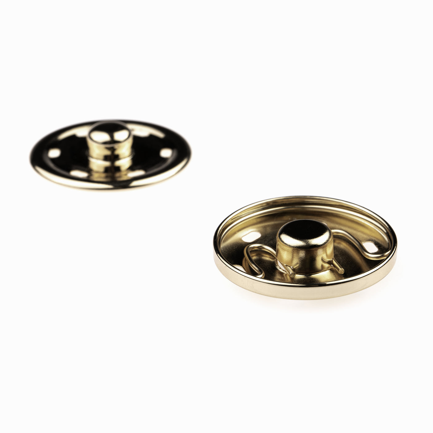 Trykknapp 30mm gull-farget 2 stk