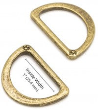 D-ringer 1" Antikk Brass - ByAnnie