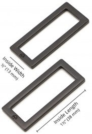 Rektangel 1,5" black metal  - ByAnnie