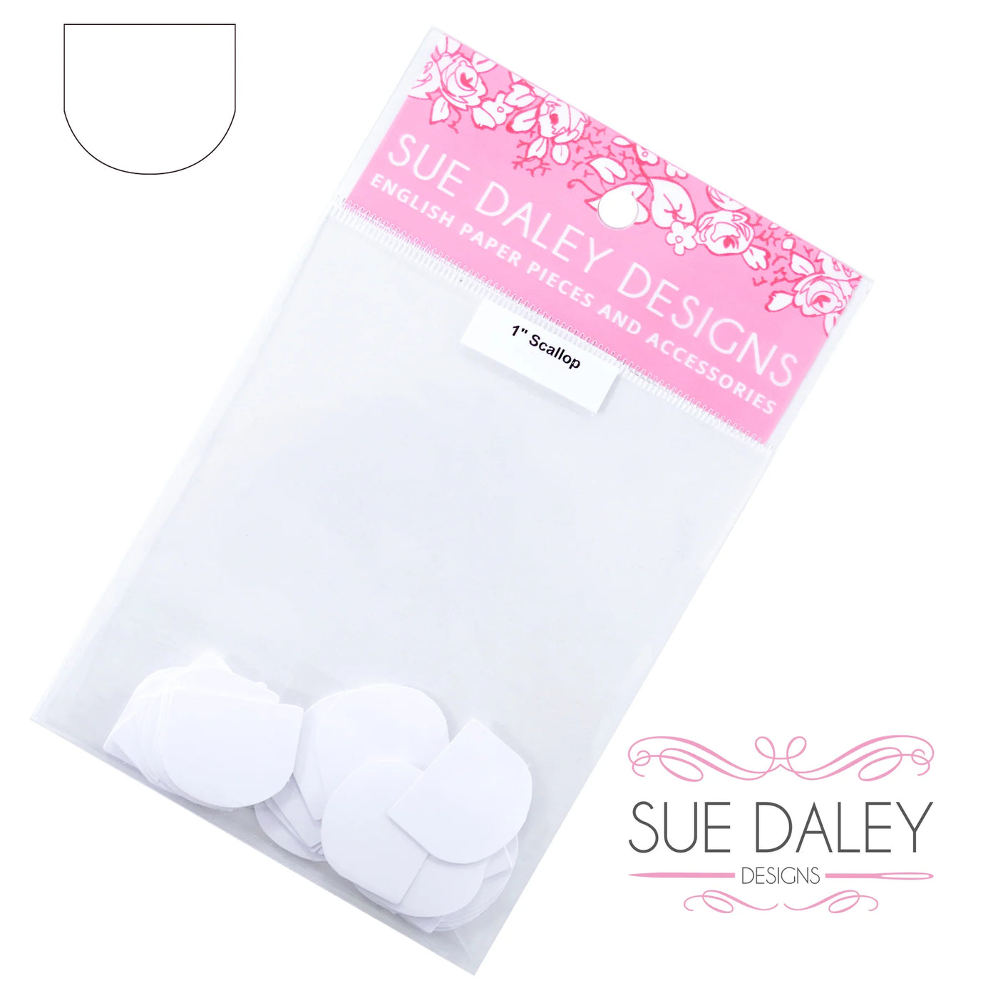 1" Scallop Papir mal 50 stk