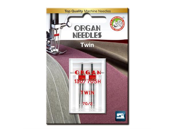 Symaskinnåler Organ Needles Twin 70/2 2stk