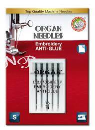 Symaskinnåler Organ - broderi - anti glue str 75