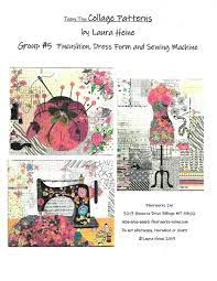 Teeny Tiny Collage Patterns - Sewing Machine, Pincushion, Dress Form