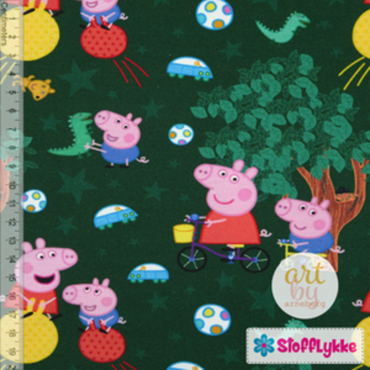 Georgs Playdate Dark Green - Peppa Gris GOTS - French Terry