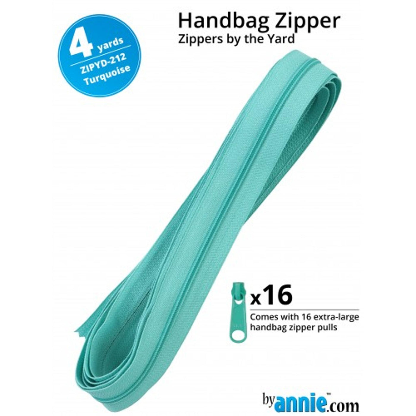Glidelås 3,6m Turquoise -  ByAnnie