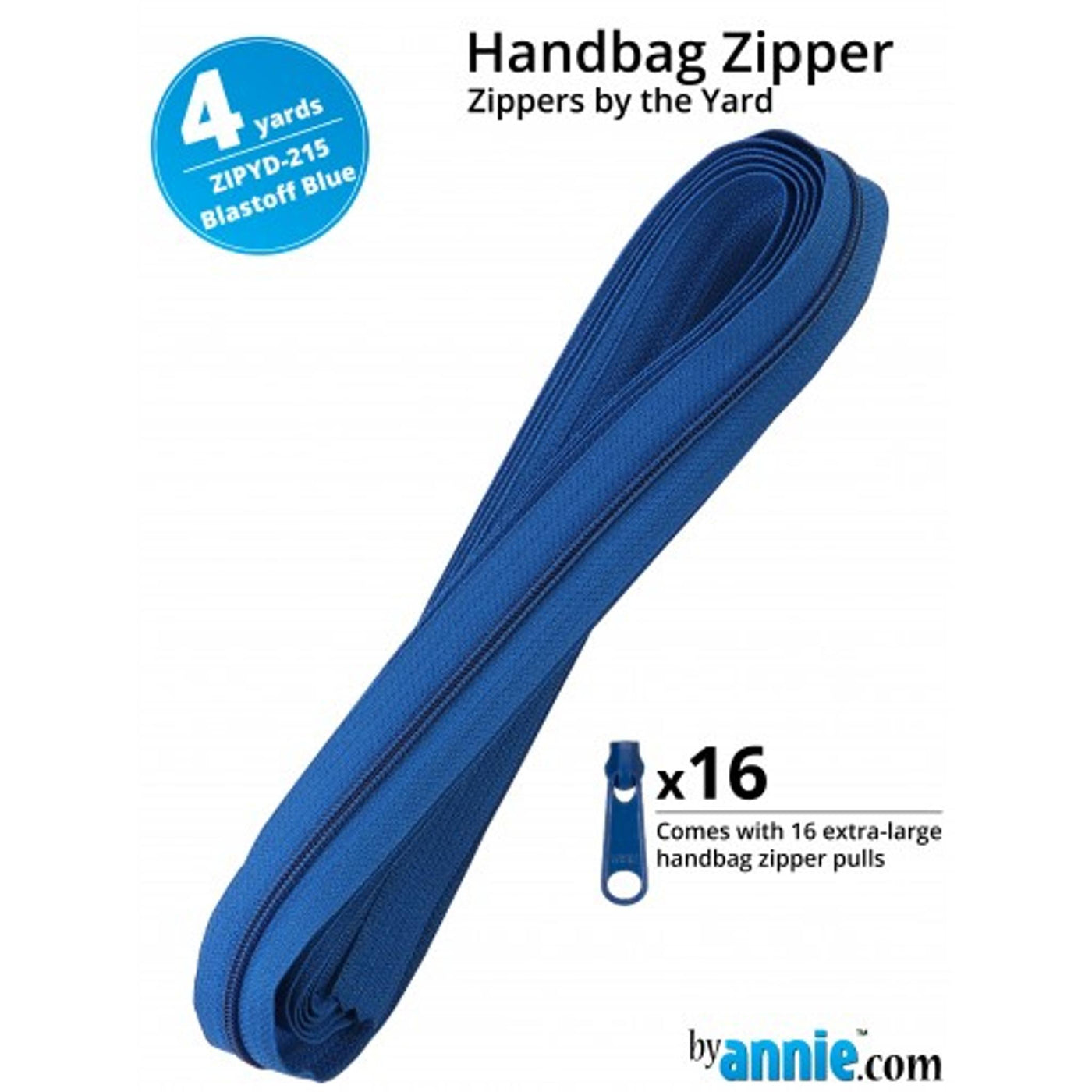 Glidelås  3,6 m Bla. Blue - ByAnnie