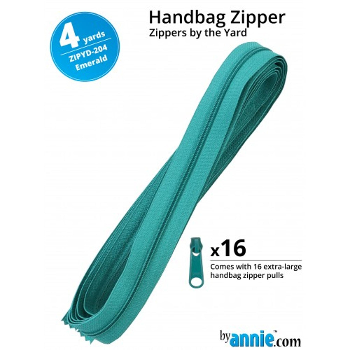 Glidelås  3,6 meter Emerald ByAnnie