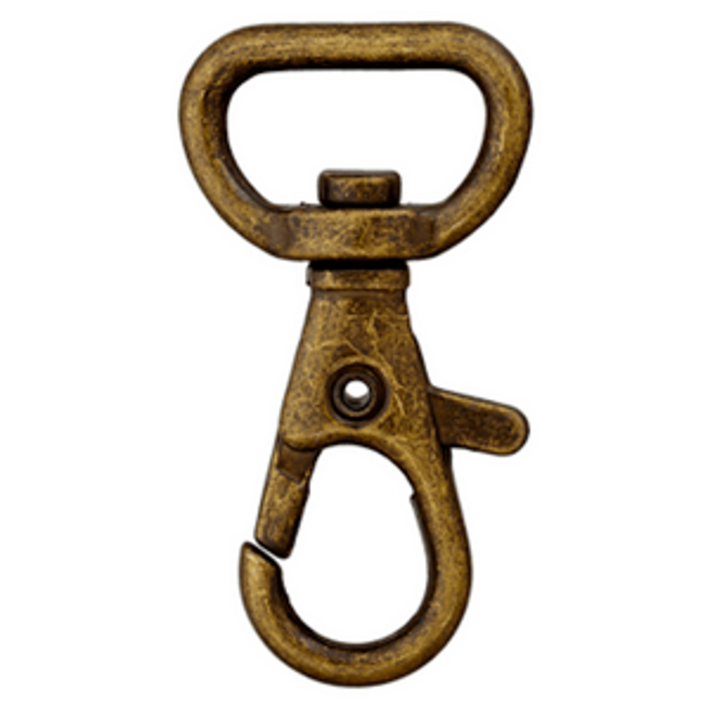 Karabinkrok antikk brass, 15 mm