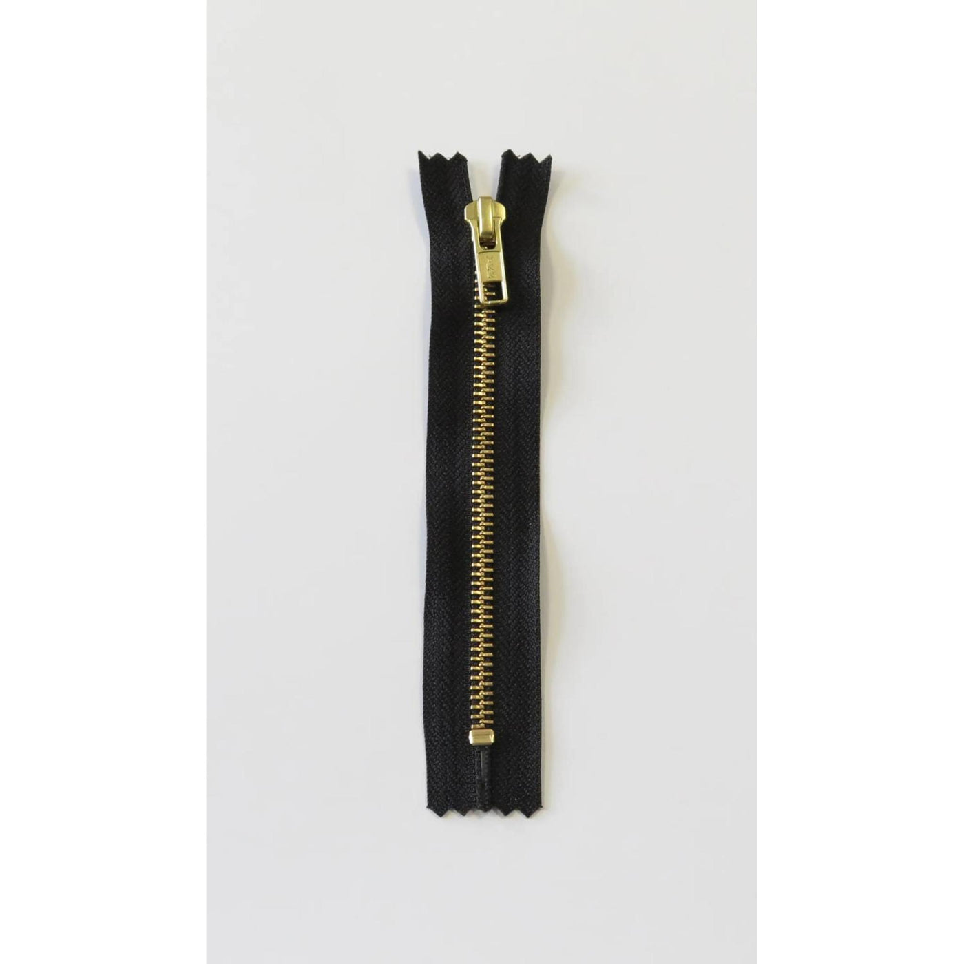 Messing Glidelås Sort 6mm 15 cm