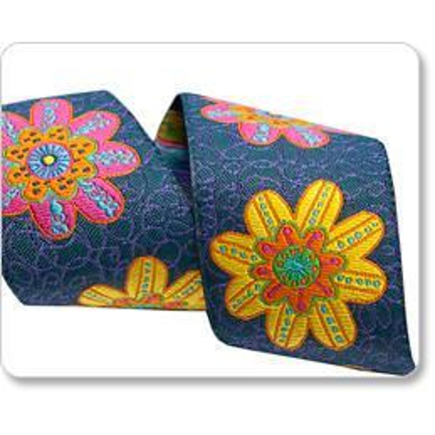Renaissance Ribbon - Sue Spargo - Bright Flowers on Demin