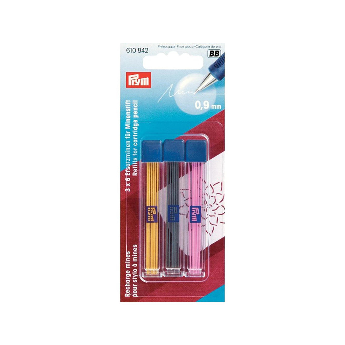 Refill til merkeblyant sort/gul/rosa|