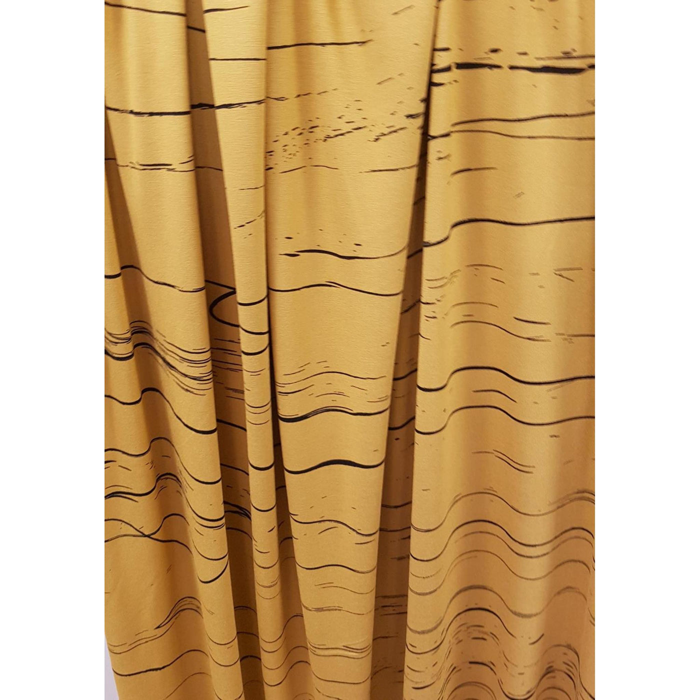 Stray Lines Dry Mustard - Viscose stretch Jersey - LX5214