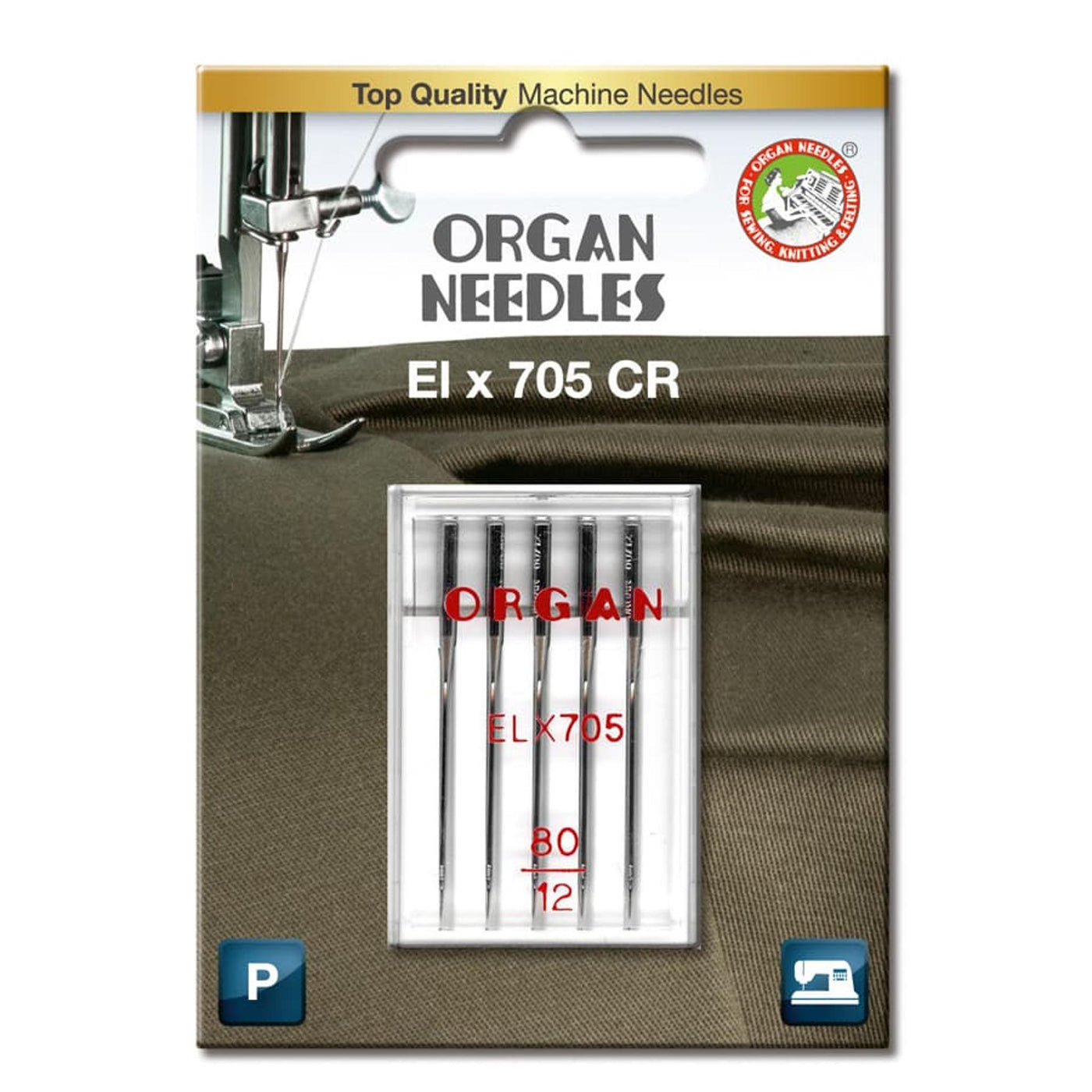 Symaskinnåler Organ El x  705 CR - 80 nål for overlock og coverlock