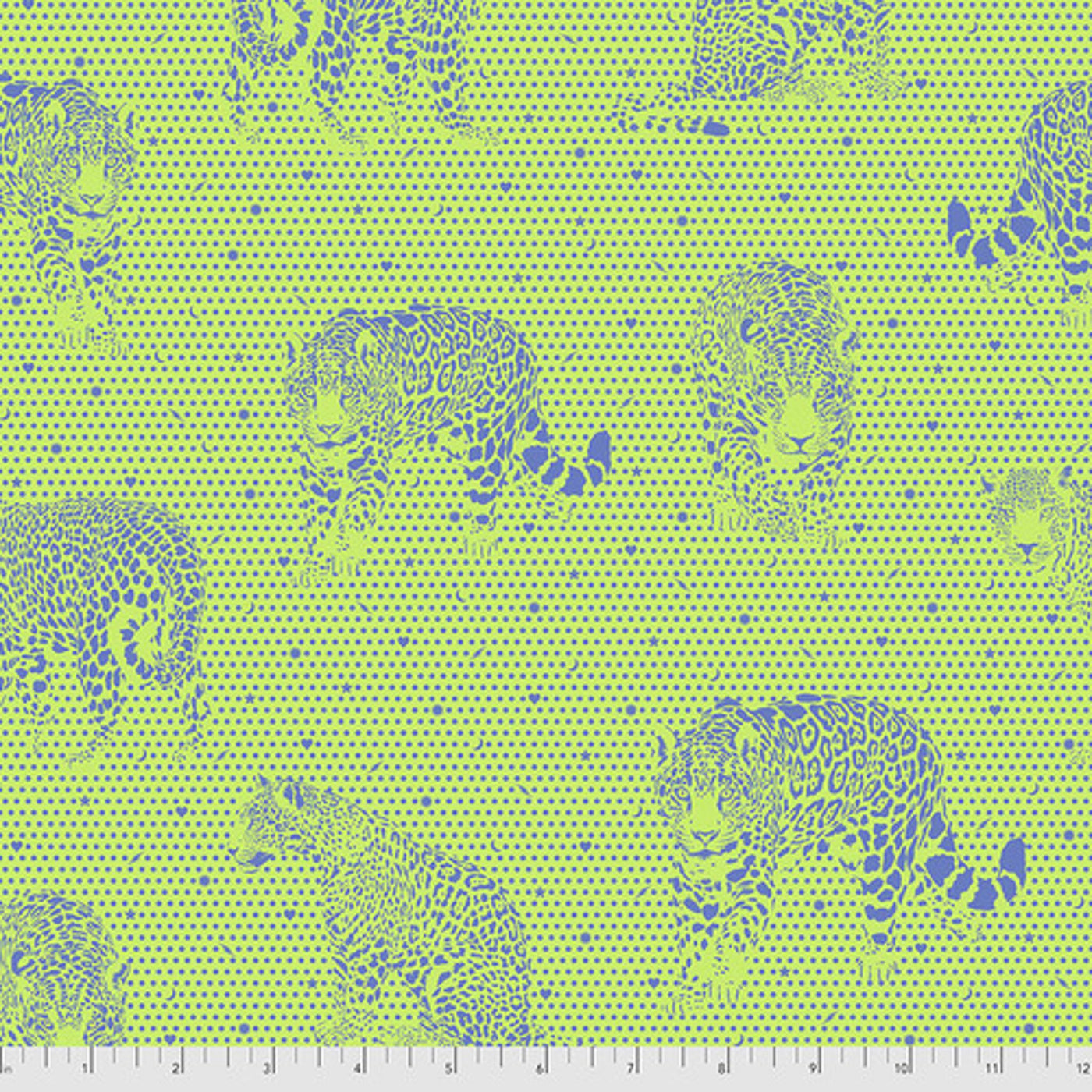 Tula Pink Daydreamer Lil jaguars Kiwi - grønn